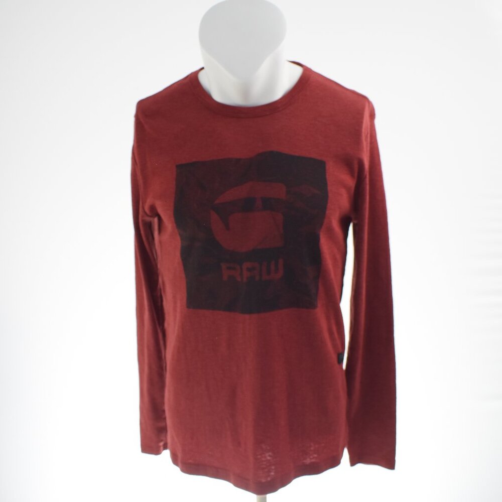 G-Star Raw Long Sleeve Denim T Shirt Maroon - Size XL